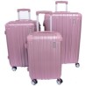 Kit 3 Maletas De Viaje Rayas Rosa